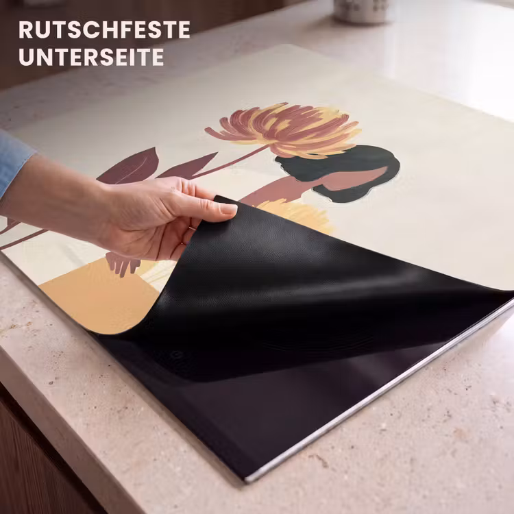 Herdabdeckplatte - Frau - Minimalistisch - Blume — 6