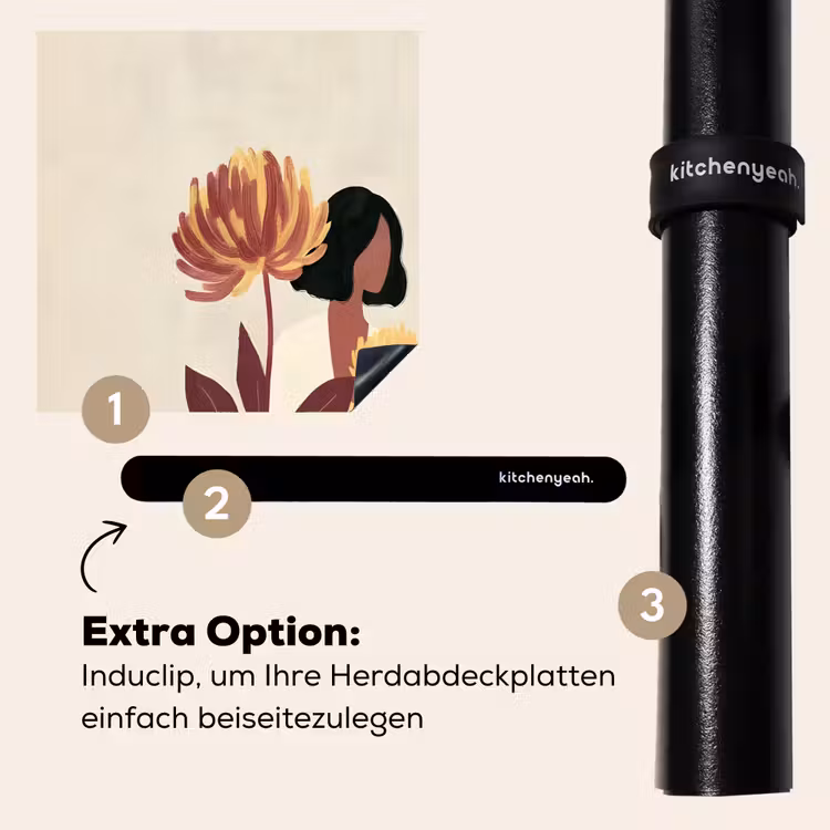Herdabdeckplatte - Frau - Minimalistisch - Blume — 8