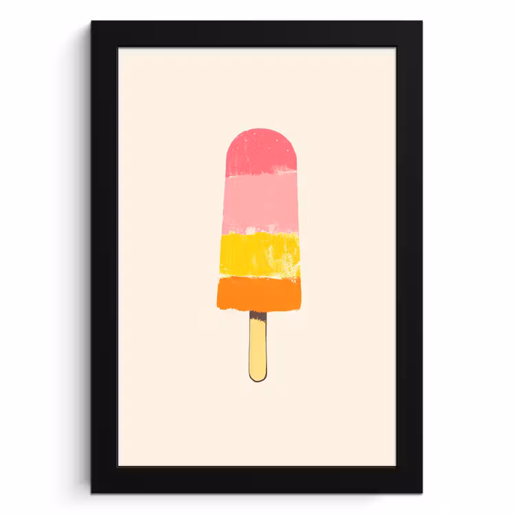 Bilder mit Rahmen - Wassereis - Retro - Stiel - Rosa — 1