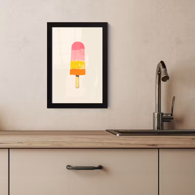 Bilder mit Rahmen - Wassereis - Retro - Stiel - Rosa — 4