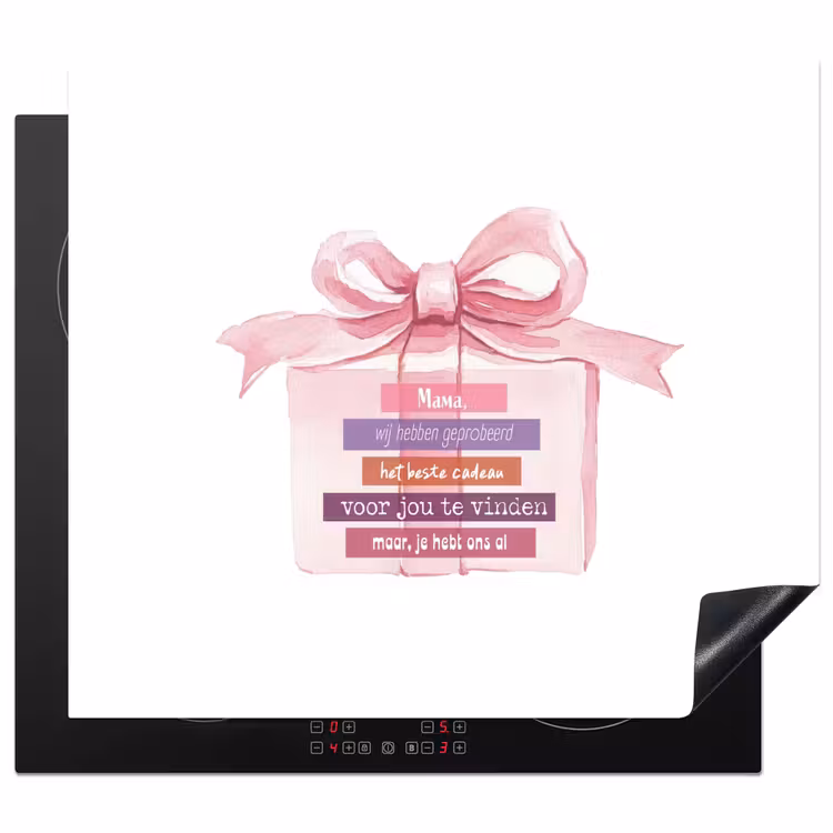 Herdabdeckplatte - Geschenk - Schleife - Text - Rosa — 1