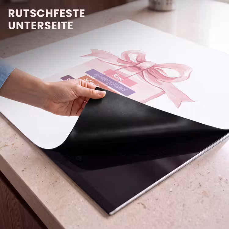 Herdabdeckplatte - Geschenk - Schleife - Text - Rosa — 6