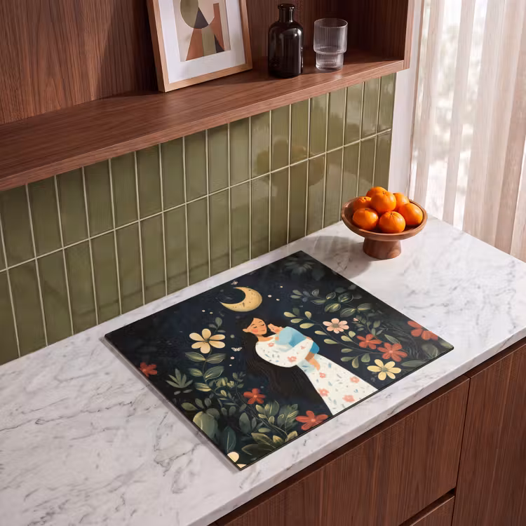 Herdabdeckplatte - Mutter - Kind - Bunt - Blumen — 4