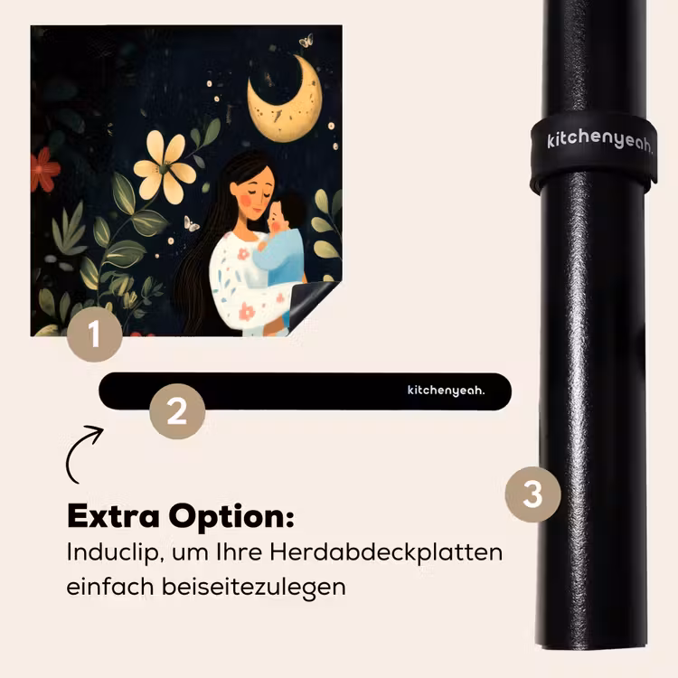 Herdabdeckplatte - Mutter - Kind - Bunt - Blumen — 8