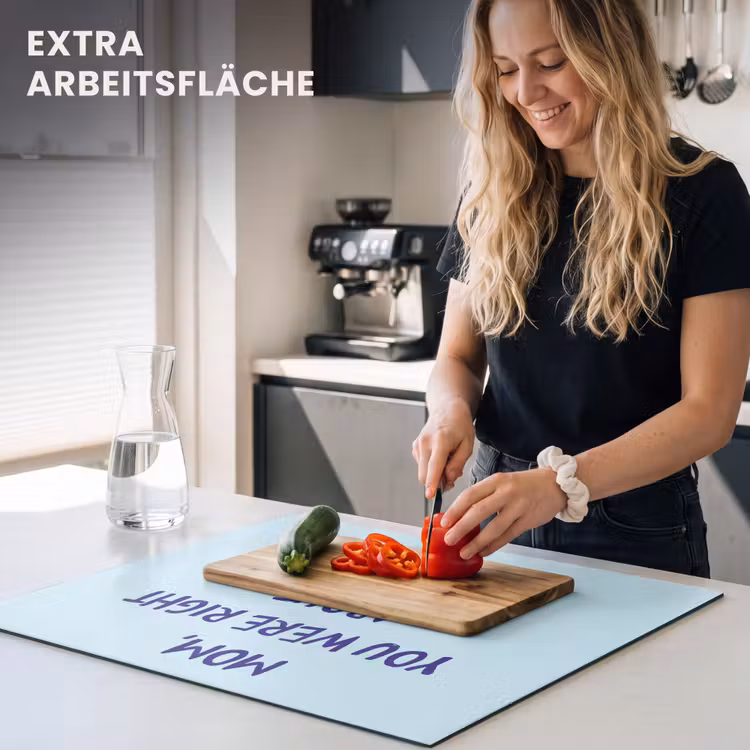 Herdabdeckplatte - Mutter - Zitat - Blau — 5