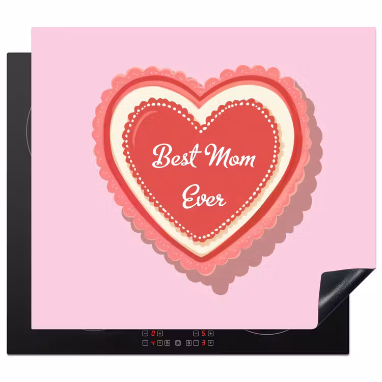 Herdabdeckplatte - Text - Herz - Mutter - Rosa — 1