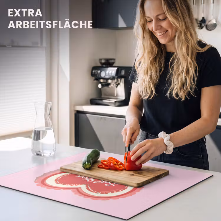 Herdabdeckplatte - Text - Herz - Mutter - Rosa — 5