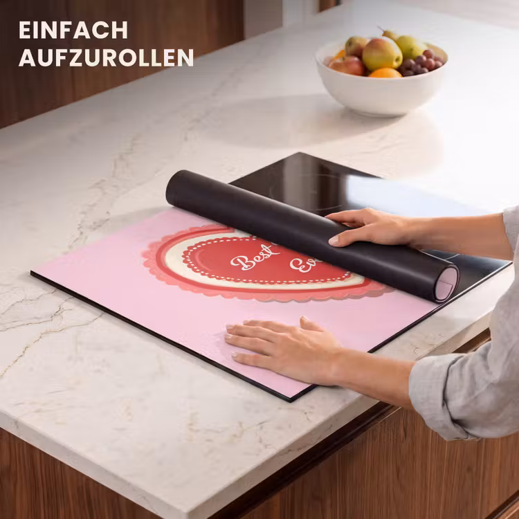 Herdabdeckplatte - Text - Herz - Mutter - Rosa — 7