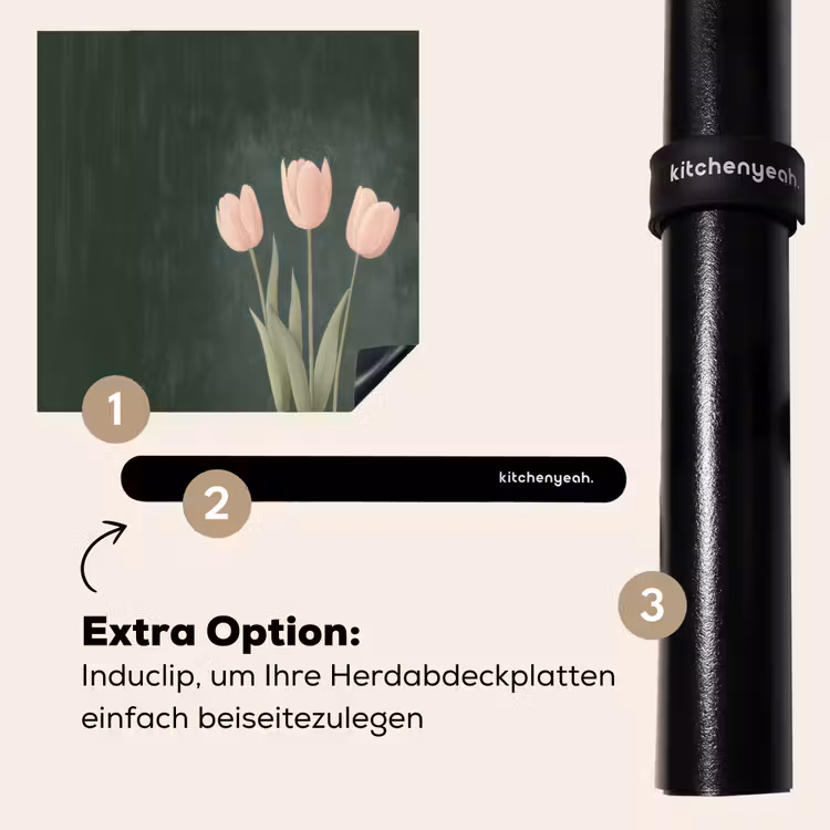 Herdabdeckplatte - Tulpen - Liebe - Dunkelgrün — 8