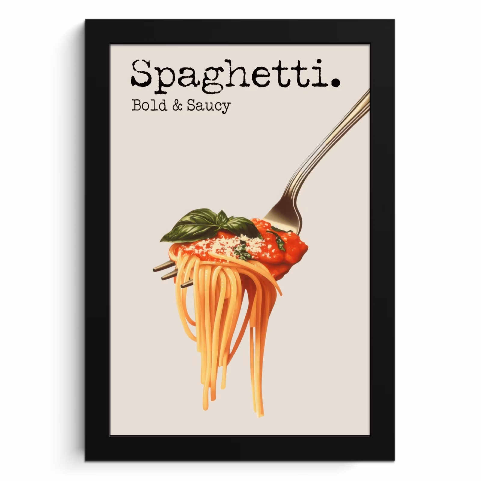 Bilder mit Rahmen - Spaghetti - Tomatensauce - Parmesankäse — 1