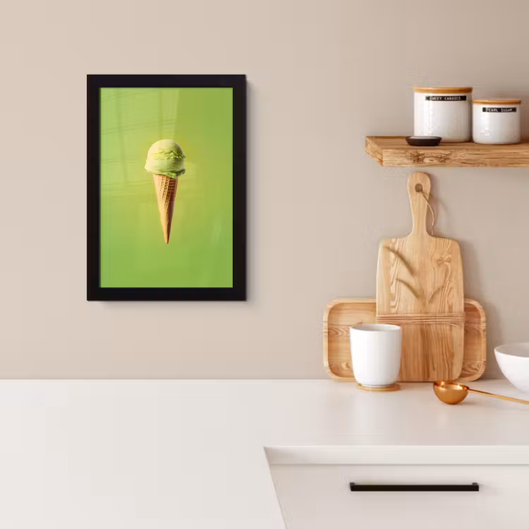 Bilder mit Rahmen - Horn - Schaufel Eiscreme - Grün — 2