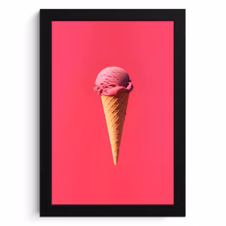 Bilder mit Rahmen - Schaufel Eiscreme - Rosa - Horn — 1