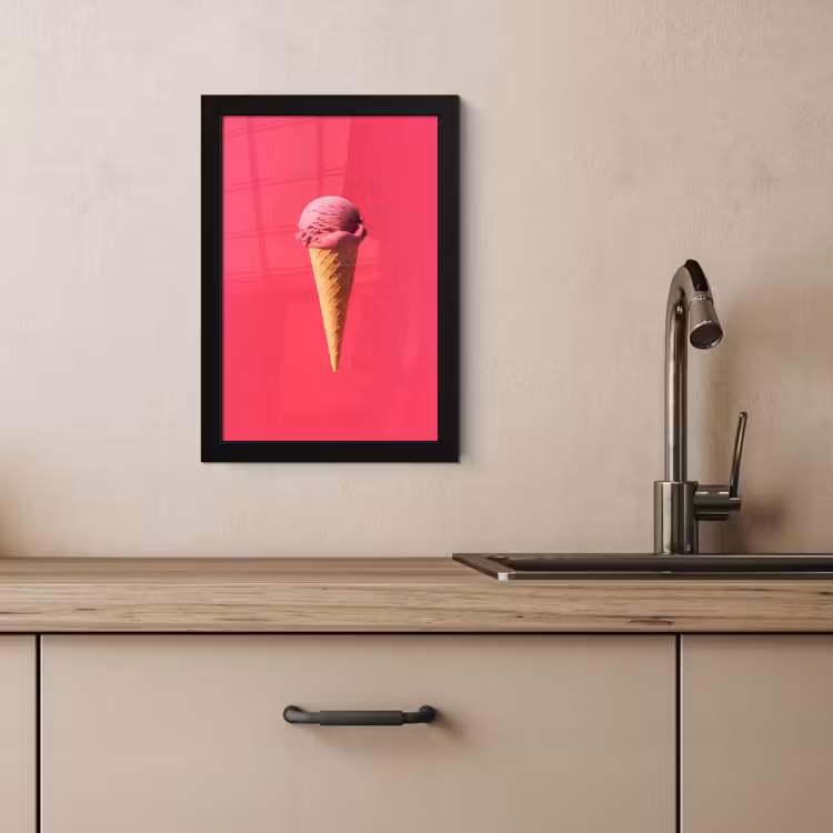 Bilder mit Rahmen - Schaufel Eiscreme - Rosa - Horn — 3