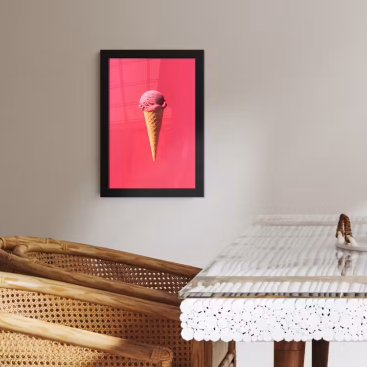 Bilder mit Rahmen - Schaufel Eiscreme - Rosa - Horn — 4