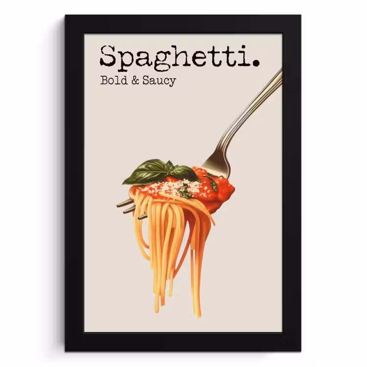 Bilder mit Rahmen - Spaghetti - Tomatensauce - Parmesankäse — 1