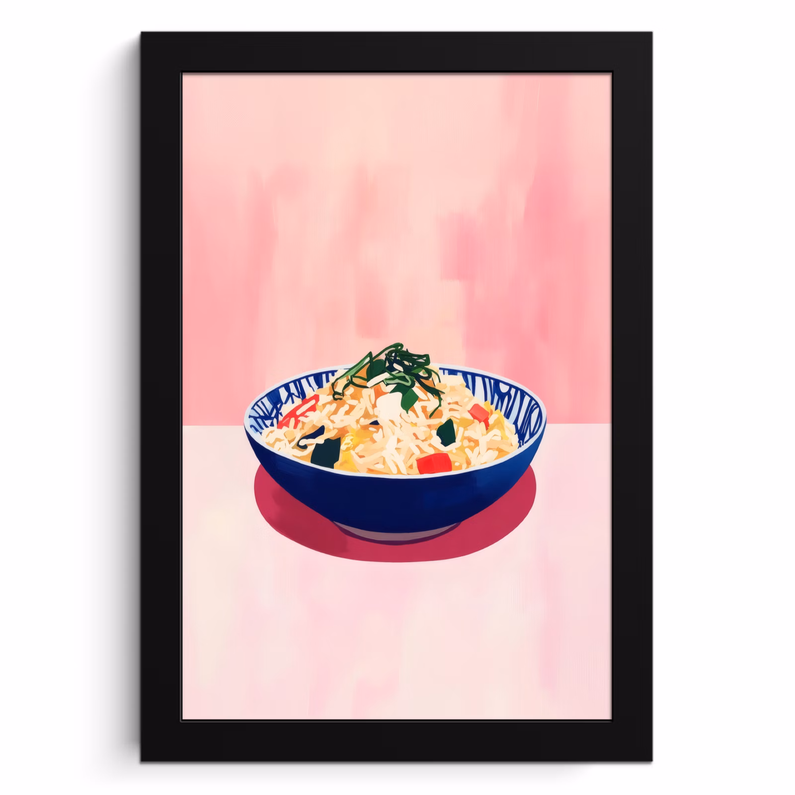Bilder mit Rahmen - Reis - Illustration - Schüssel - Gemüse — 1