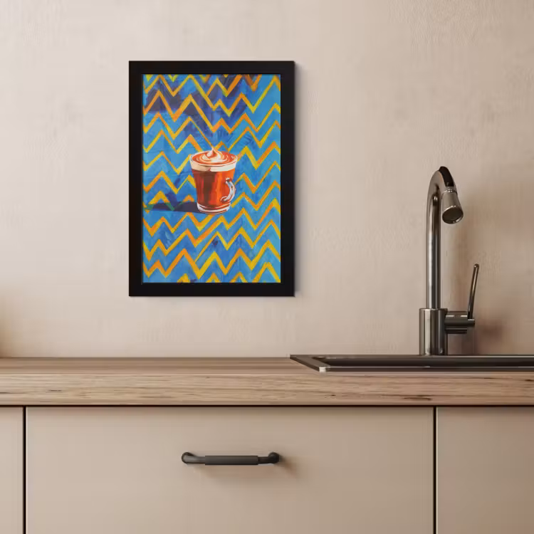 Bilder mit Rahmen - Becher - Kaffee - Zickzack - Schlagsahne — 3