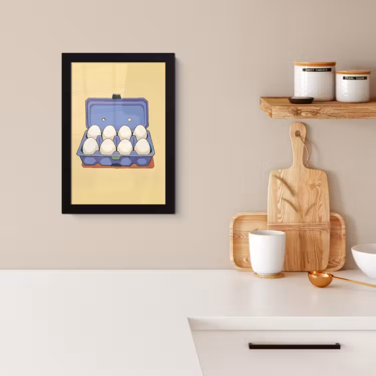 Bilder mit Rahmen - Eier - Box - Minimalistisch - Blau — 2