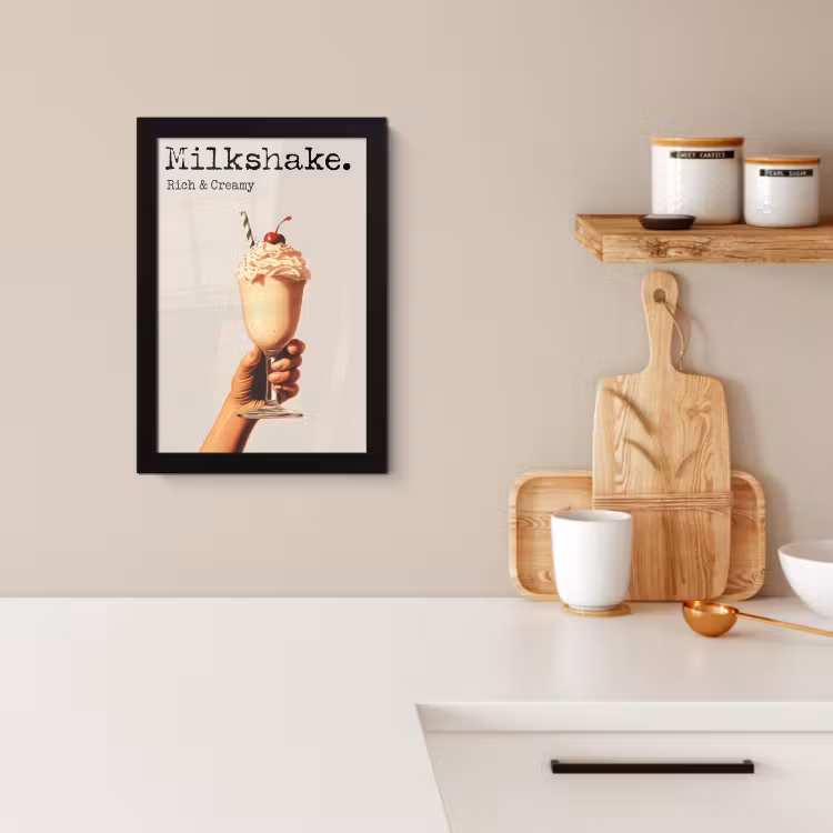 Bilder mit Rahmen - Milchshake - Kirsche - Strohhalm — 4