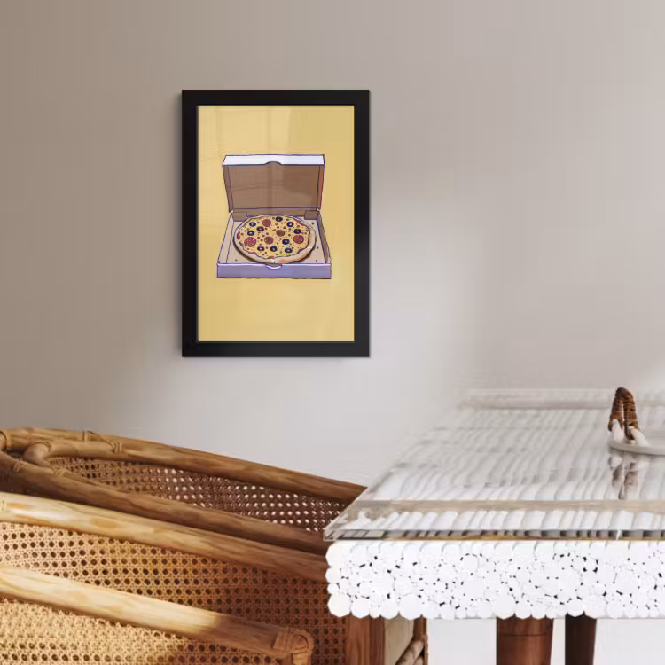 Bilder mit Rahmen - Pizza - Schachtel - Salami - Illustration — 4