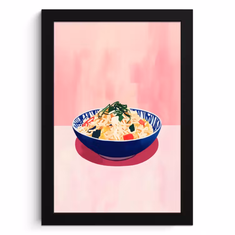 Bilder mit Rahmen - Reis - Illustration - Schüssel - Gemüse — 1
