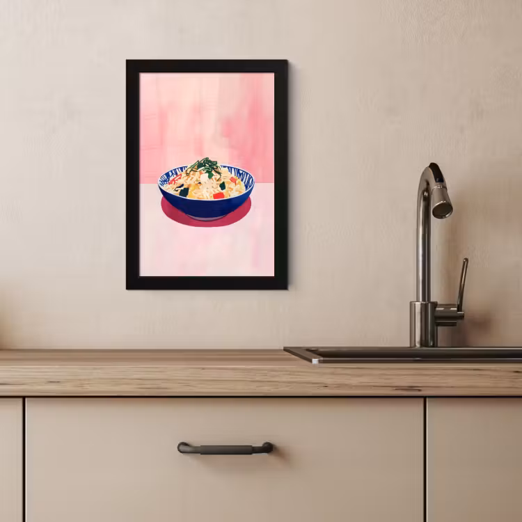 Bilder mit Rahmen - Reis - Illustration - Schüssel - Gemüse — 3