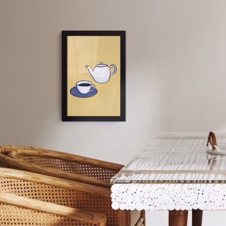 Bilder mit Rahmen - Teekanne - Tasse - Beige - Illustration — 4