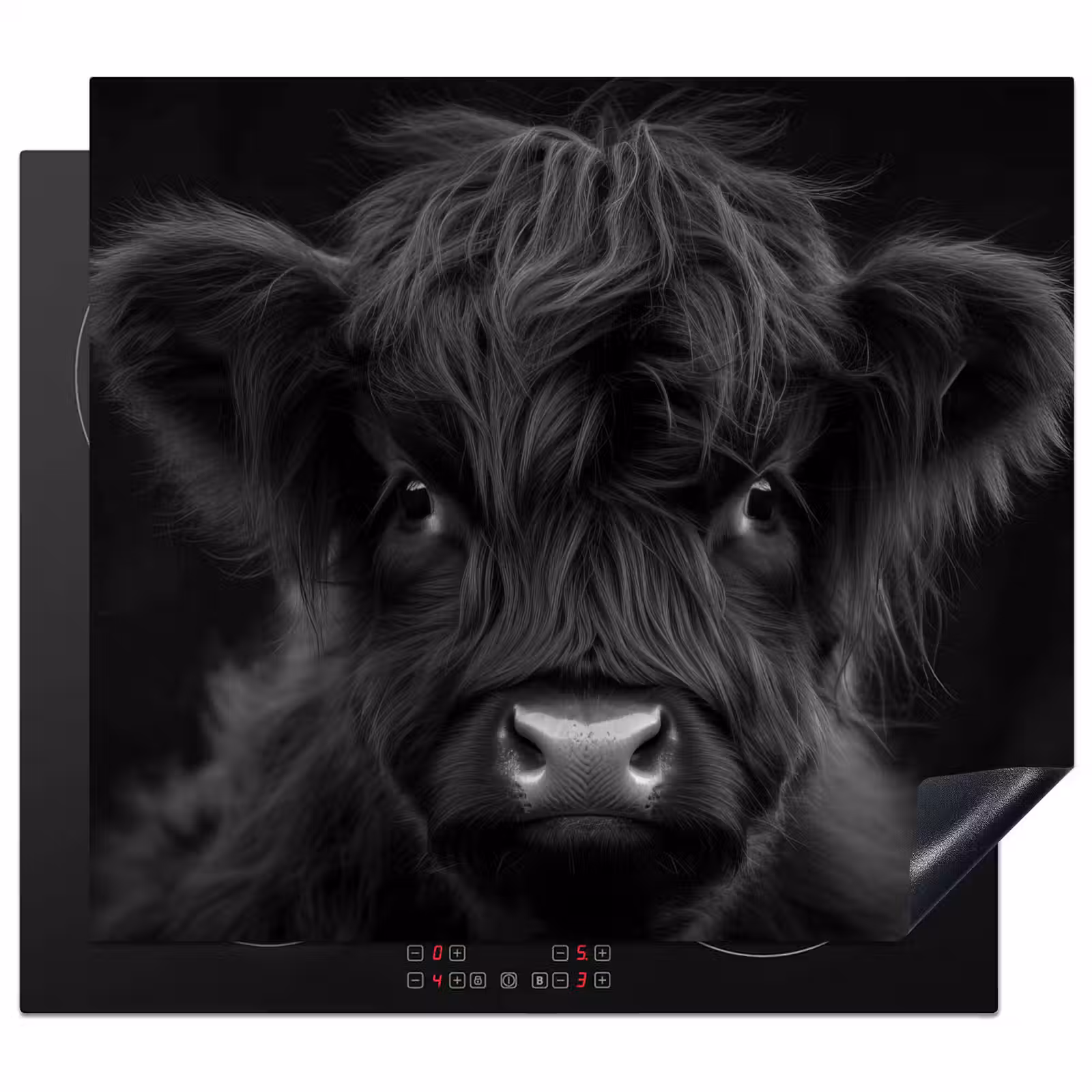 Herdabdeckplatte - Scottish Highlander - Schwarz - Kalb - Kuh — 1