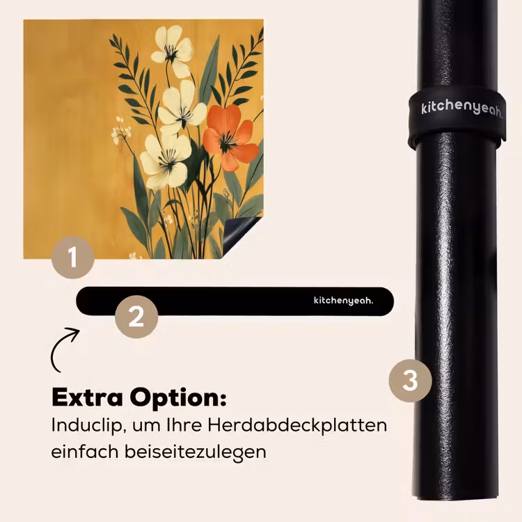 Herdabdeckplatte - Blätter - Blumenstrauß - Gelb — 8