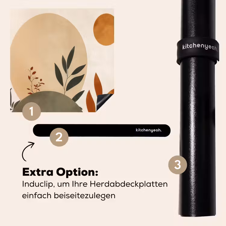 Herdabdeckplatte - Formen - Rund - Blätter - Beige — 8