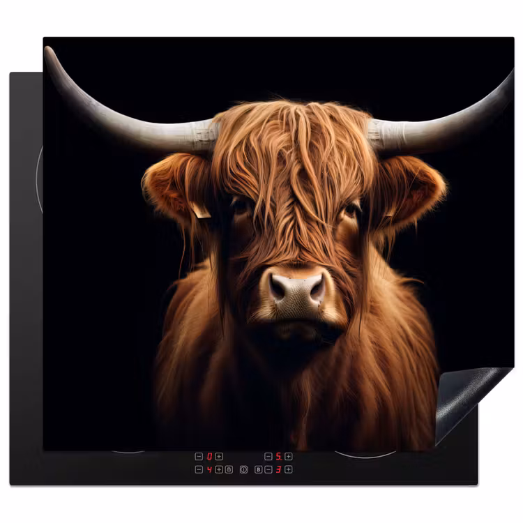 Herdabdeckplatte - Schottischer Highlander - Schwarz - Kuh - Tiere — 1