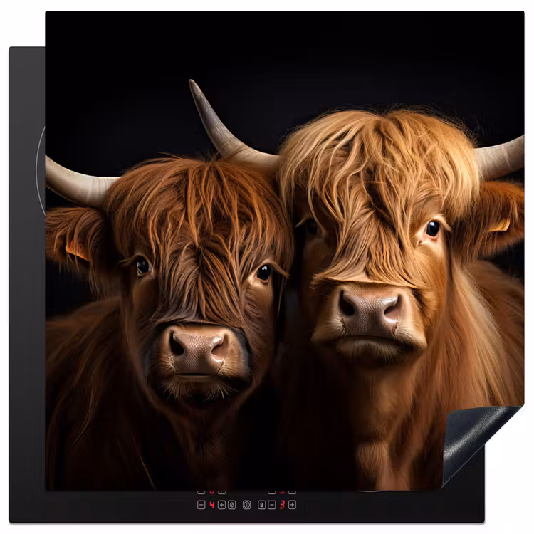 Herdabdeckplatte - Scottish Highlander - Kälber - Schwarz - Kuh — 1