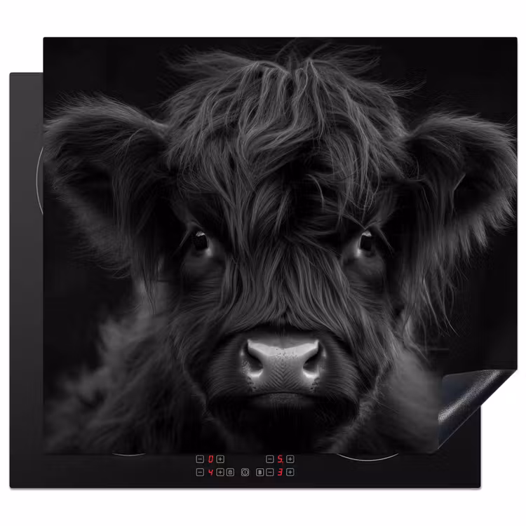 Herdabdeckplatte - Scottish Highlander - Schwarz - Kalb - Kuh — 1