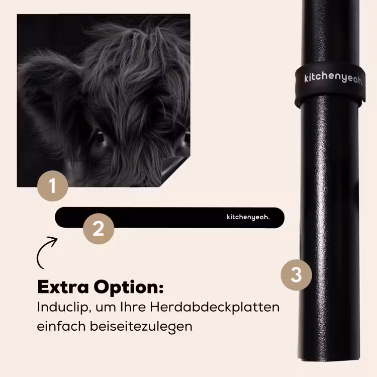 Herdabdeckplatte - Scottish Highlander - Schwarz - Kalb - Kuh — 8