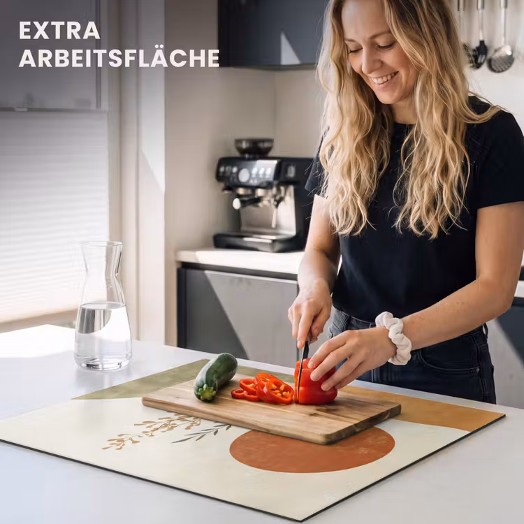 Herdabdeckplatte - Sonne - Abstrakt - Äste - Orange — 5