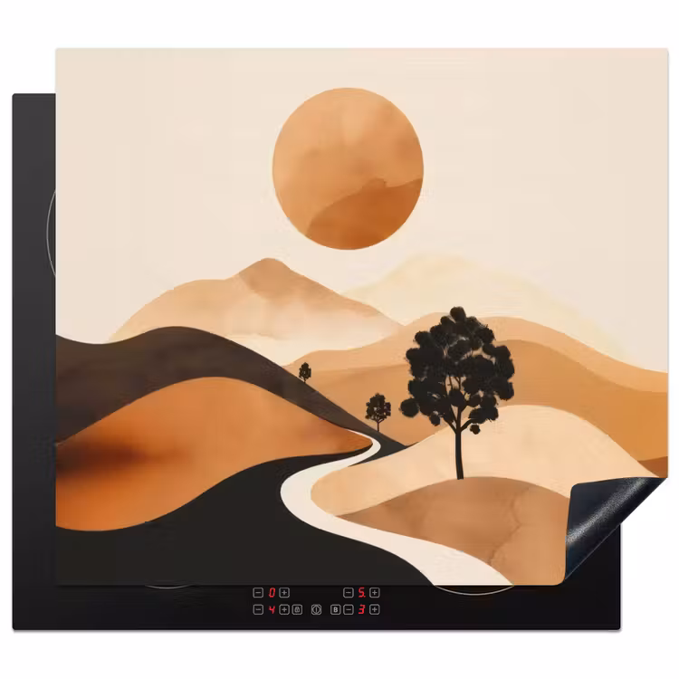 Herdabdeckplatte - Sonne - Hügel - Baum - Abstrakt — 1