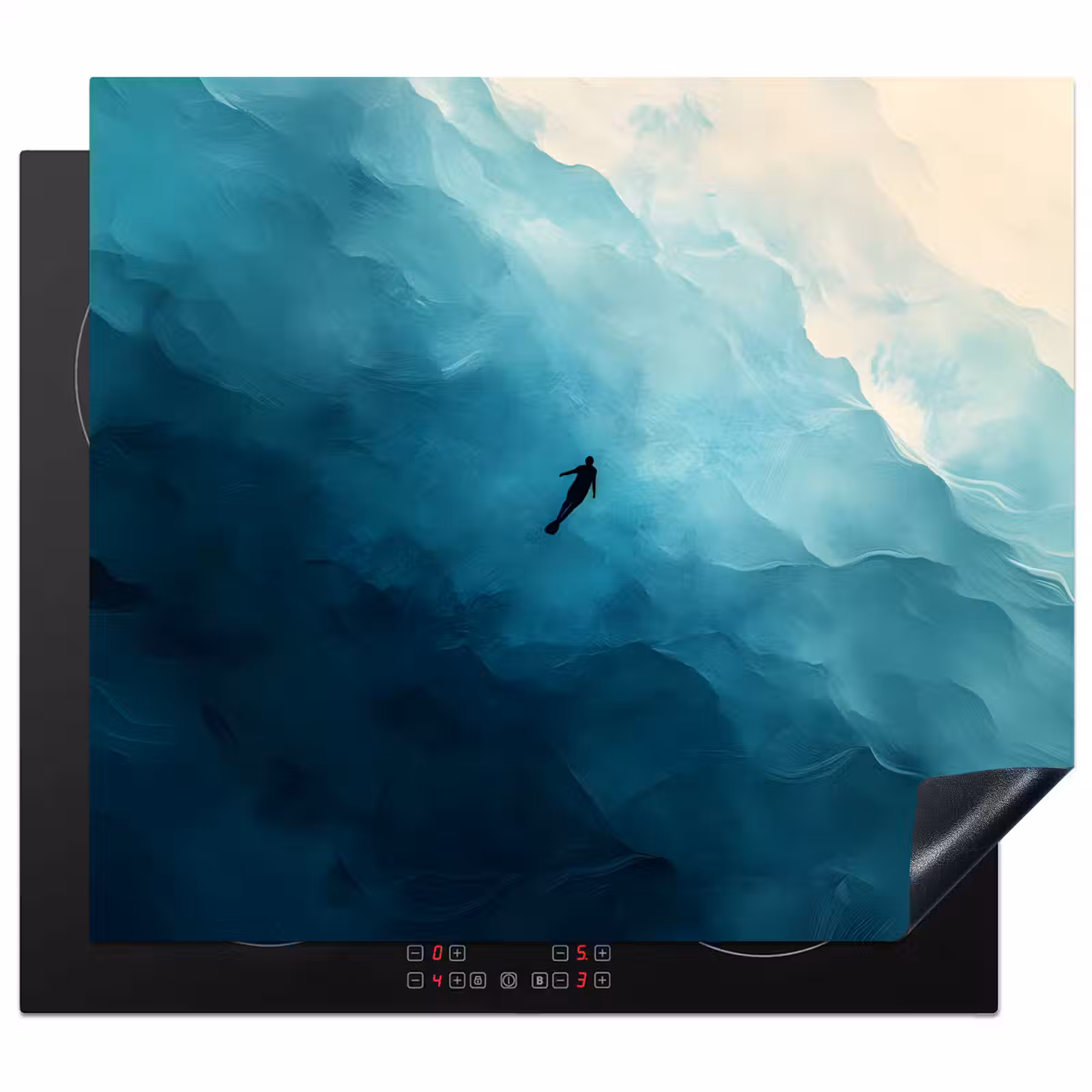 Herdabdeckplatte - Meer - Silhouette - Abstrakt - Blau — 1