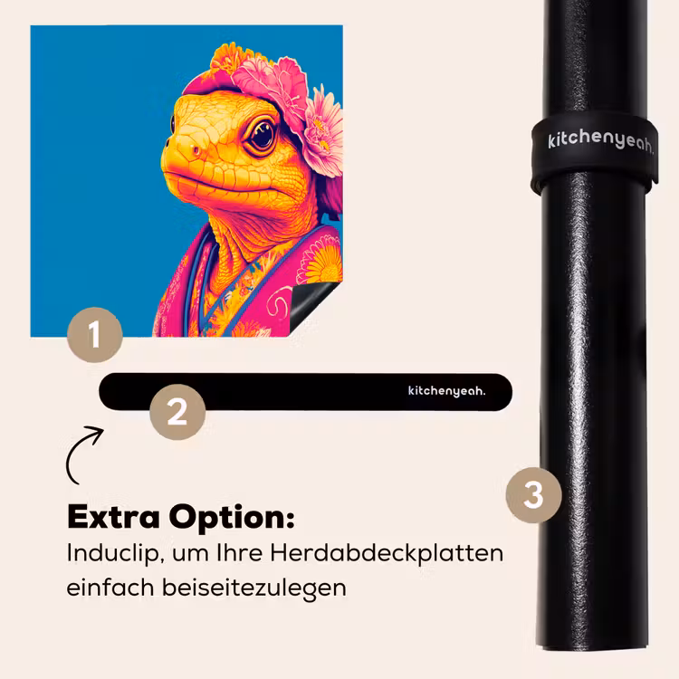 Herdabdeckplatte - Blumenkranz - Eidechse - Kimono - Lila — 8