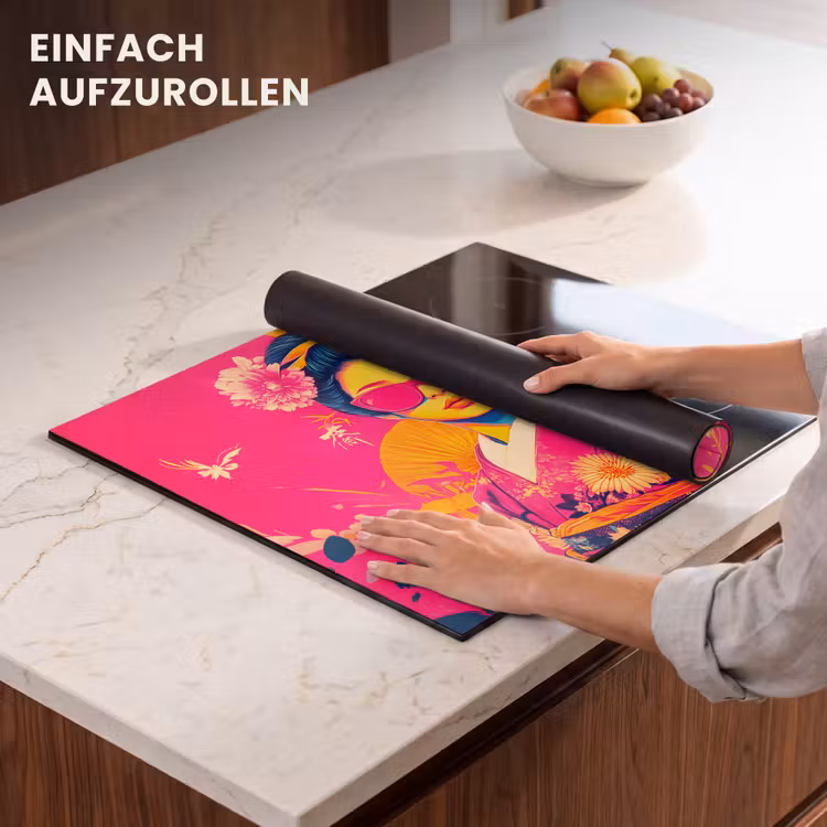 Herdabdeckplatte - Frau - Sonnenbrille - Abstrakt - Orange — 7