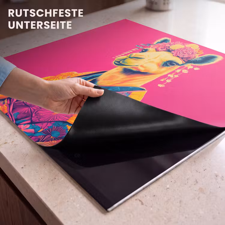 Herdabdeckplatte - Kamel - Blumen - Kimono - Fächer — 6