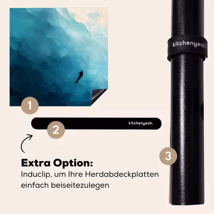 Herdabdeckplatte - Meer - Silhouette - Abstrakt - Blau — 8