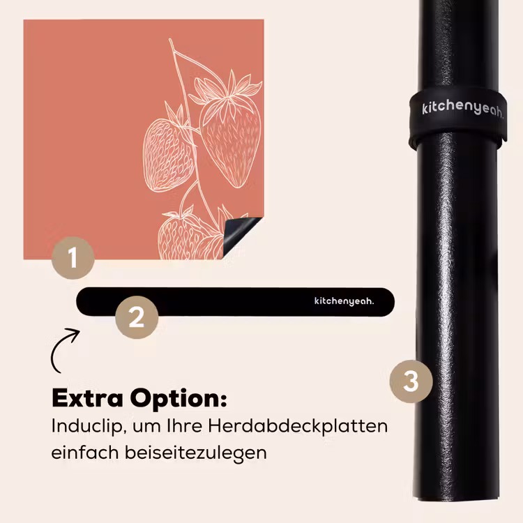 Herdabdeckplatte - Minimalistisch - Illustration - Erdbeere - Zweig — 8