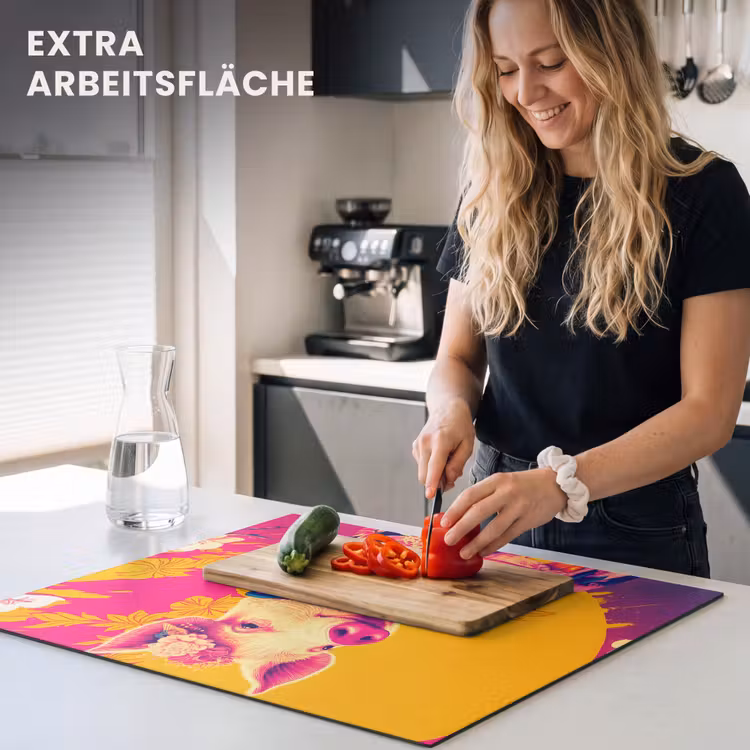 Herdabdeckplatte - Schwein - Blumenkrone - Kimono - Abstrakt — 5