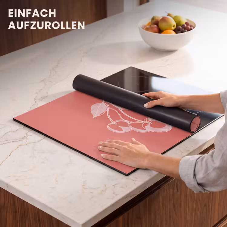 Herdabdeckplatte - Strichdarstellung - Kirsche - Zweig - Weiß — 7