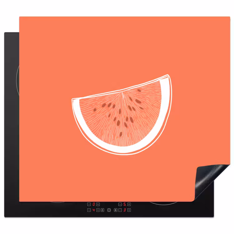 Herdabdeckplatte - Wassermelone - Linien - Korallenrot — 1