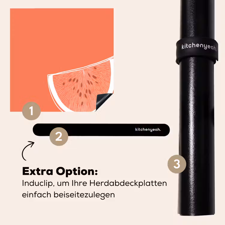 Herdabdeckplatte - Wassermelone - Linien - Korallenrot — 8