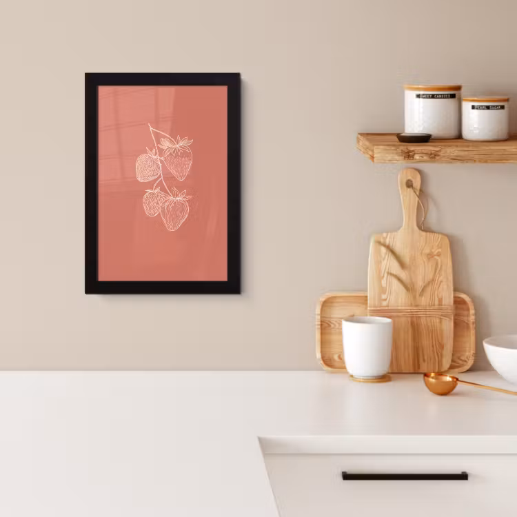Bilder mit Rahmen - Minimalistisch - Illustration - Erdbeere - Zweig — 4