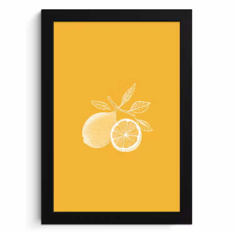 Bilder mit Rahmen - Zitronen - Illustration - Minimalistisch - Gelb — 1
