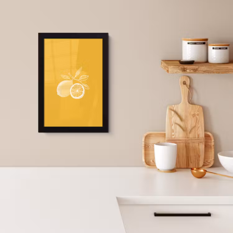 Bilder mit Rahmen - Zitronen - Illustration - Minimalistisch - Gelb — 3