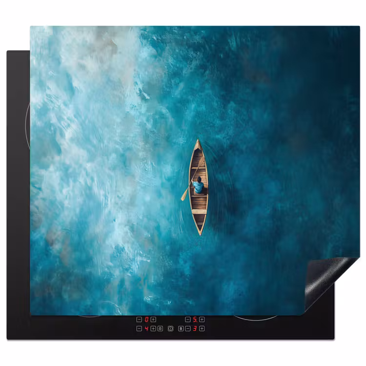 Herdabdeckplatte - Boot - Wasser - Blau — 1